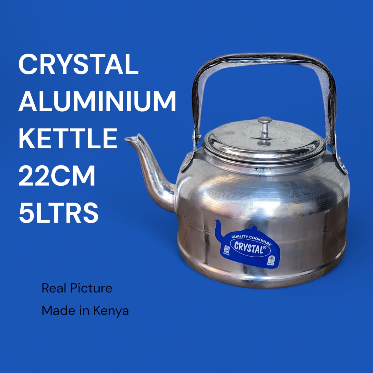 5 Litre 22cm Heavy Aluminum Kitchen Kettle – High Quality Lightweight Long Lasting Aluminum for Boiling Water at Homes, Hotels and Events