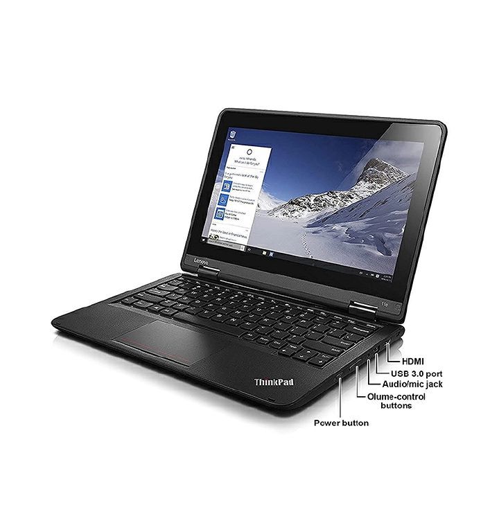 Lenovo ThinkPad Yoga 11e Touchscreen 11.6" Laptop Intel Celeron 4GB RAM 128GB SSD Webcam HDMI 360° flexibility WiFi Ethernet Windows refurbished Touch Screen