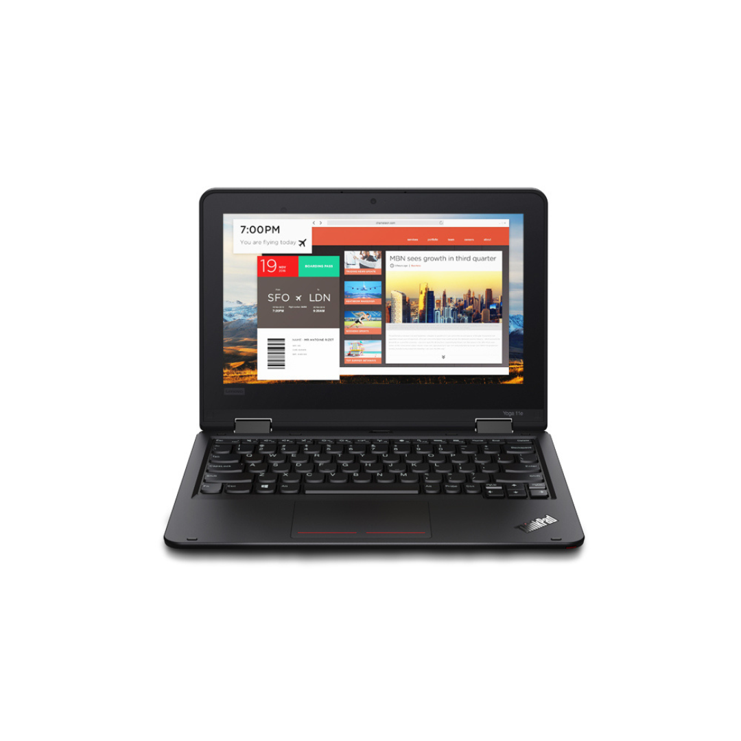 Lenovo ThinkPad Yoga 11e Touchscreen 11.6" Laptop Intel Celeron 4GB RAM 128GB SSD Webcam HDMI 360° flexibility WiFi Ethernet Windows refurbished Touch Screen