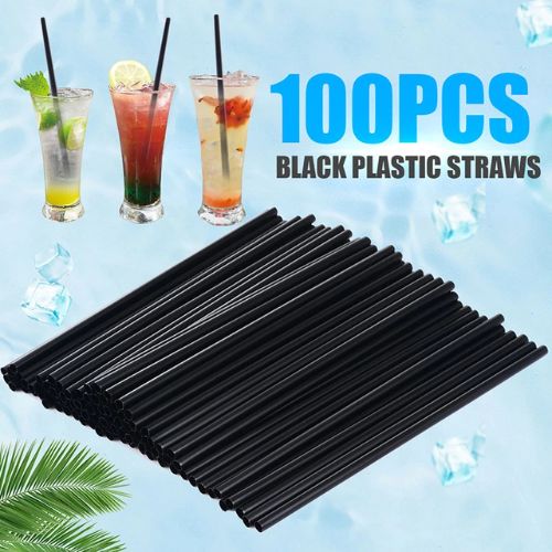 Jumbo Black Milkshake Straws Smoothie Disposable Tea Straw, BPA Free, Extra Durable Restaurant Quality