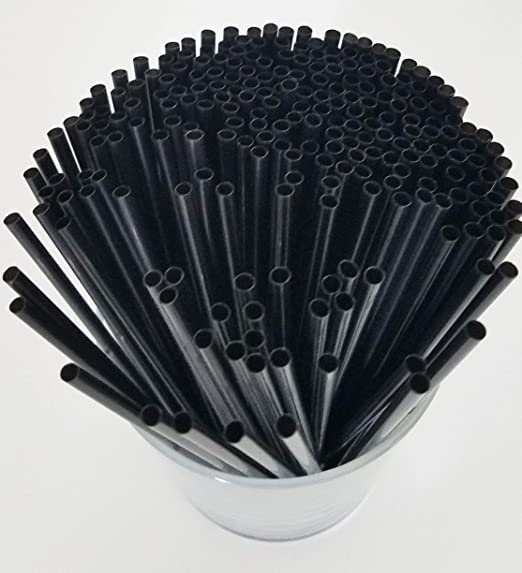 Jumbo Black Milkshake Straws Smoothie Disposable Tea Straw, BPA Free, Extra Durable Restaurant Quality