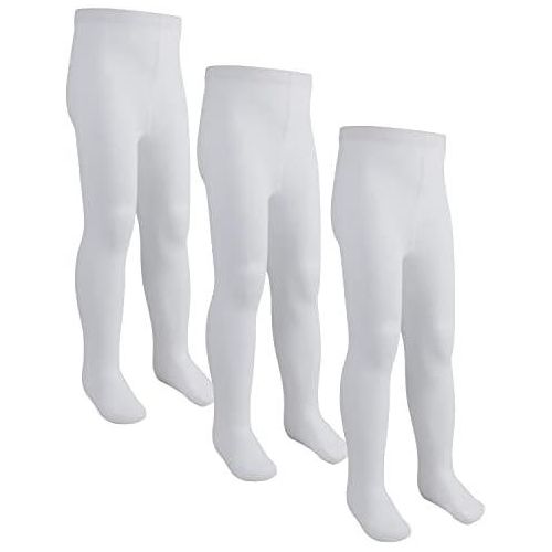 3 Pairs Girls Kids Cotton Rich Soft Stretchy Knitted School Uniform Everyday Tights