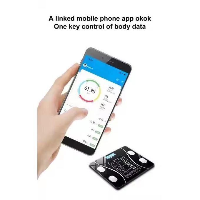 Wireless Electronic Digital Body Fat Weighing Scale weigh Scale Bluetooth Smart BMI Monitor 180KG With Temperature Check Intelligent App weight loss tracker