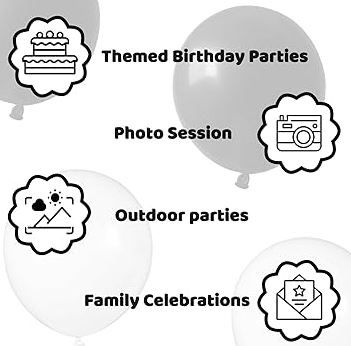 50pcs Quality black and white balloons party/birthday/event/celebration/wedding baby shower graduation decoration balloons