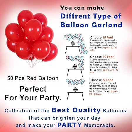 50 Quality Red balloons Valentines/party/birthday/event/celebration/wedding baby shower graduation decoration balloons