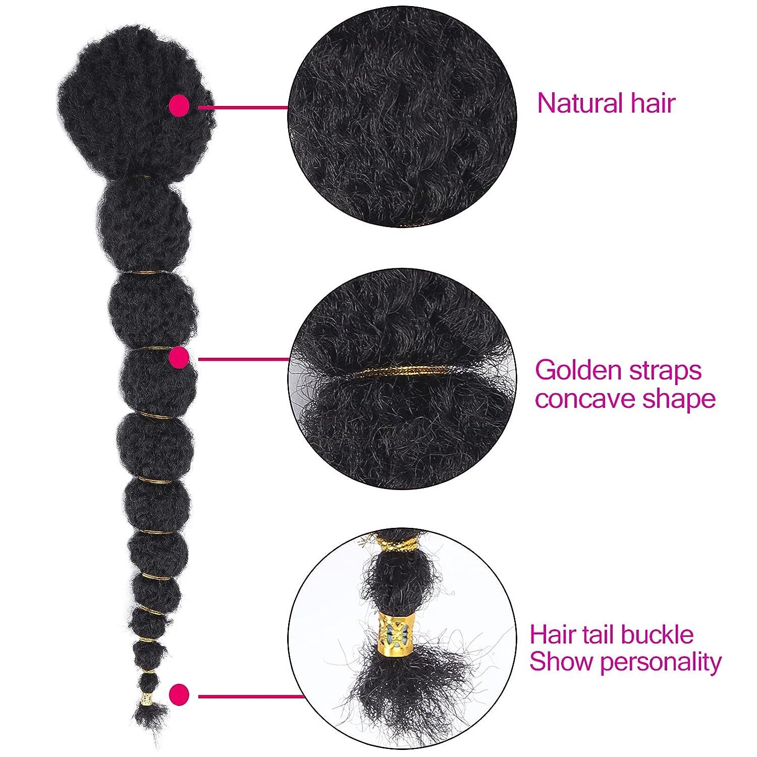 Bubble Natural hair Ponytail Extension long black kinky curly lantern afro Black hair extension