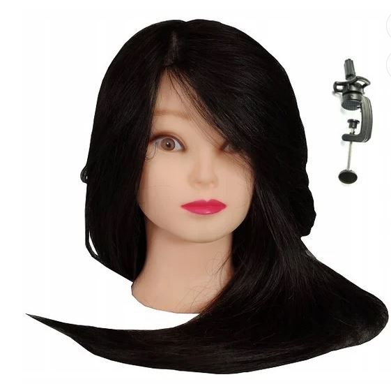 Dummy Head Doll With Hair, Hairdressing Training Doll Model mannequin dammy manikin braiding practice doll with clamp/stand