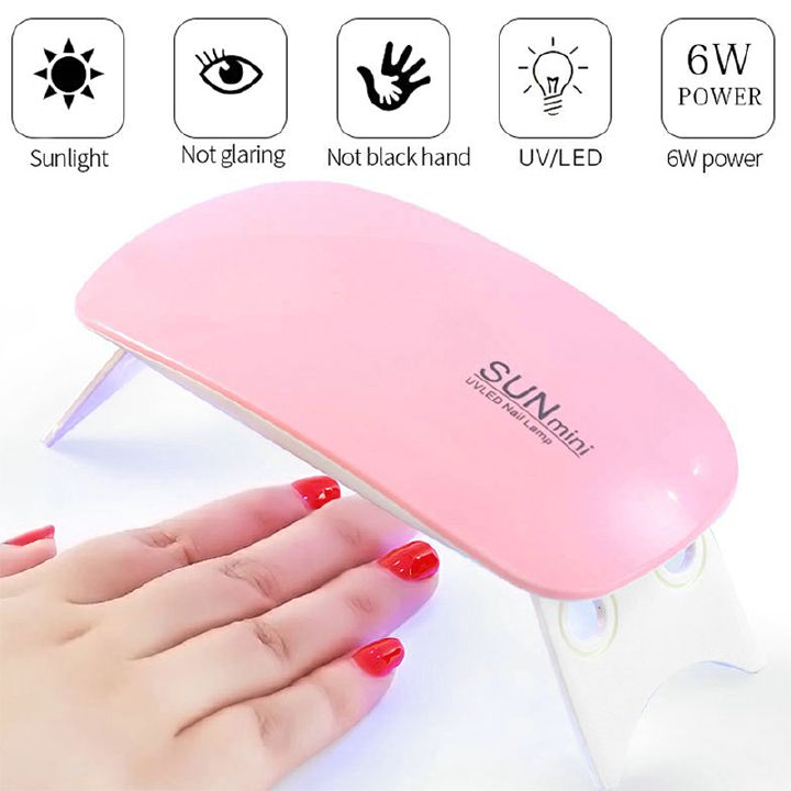 LED Nail Dryer UV Lamp For Curing All Gel Nail Polish USB Pink White Pink Color Portable Lamp