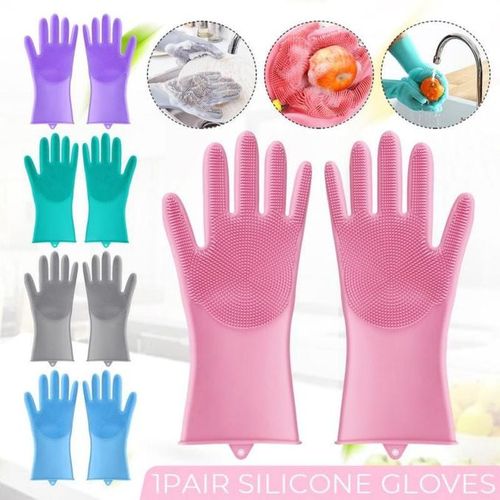 Silicon Dish-Washing Kitchen Gloves