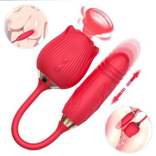 Rose Toy Cli_t Sucker & Vibrating Egg Women Sex Toy- Rose Red - image 9