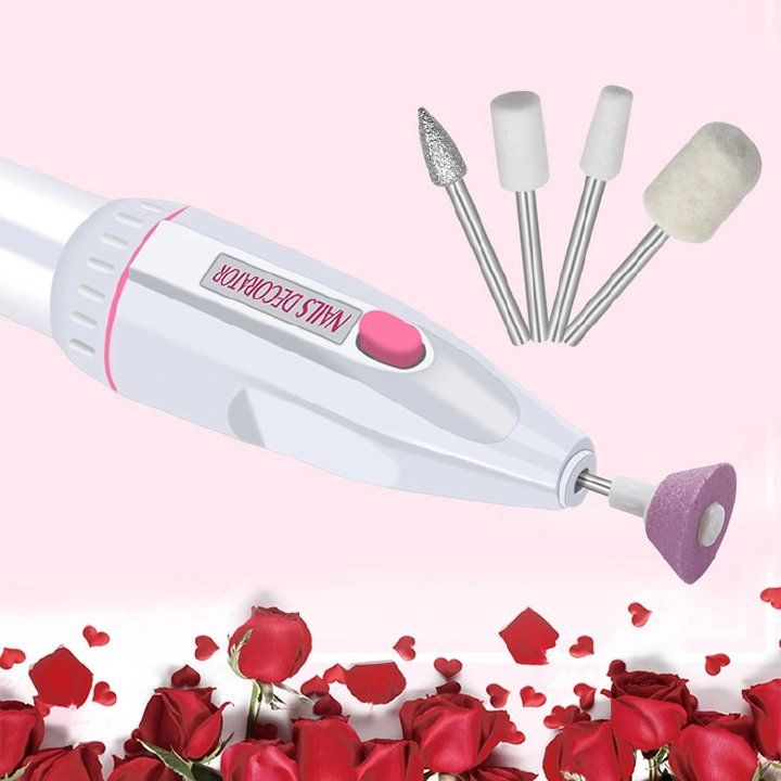 Electric Nail Drill Kit Manicure 5 Drills Grinding Burnishing Machine Nail art Manicure Pedicure Kit,Electric Nail Portable Mini Nail Grinding Tool with 5 Drills Personal Care