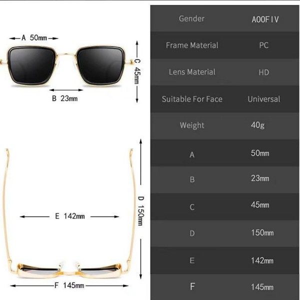 Sunglasses Square Frame Vintage Thick Rim Metal Sunglasses For Men