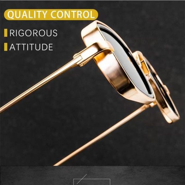 Sunglasses Square Frame Vintage Thick Rim Metal Sunglasses For Men