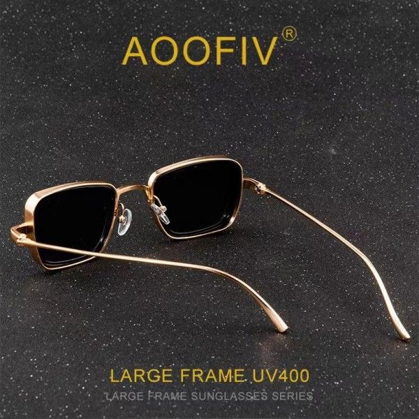 Sunglasses Square Frame Vintage Thick Rim Metal Sunglasses For Men