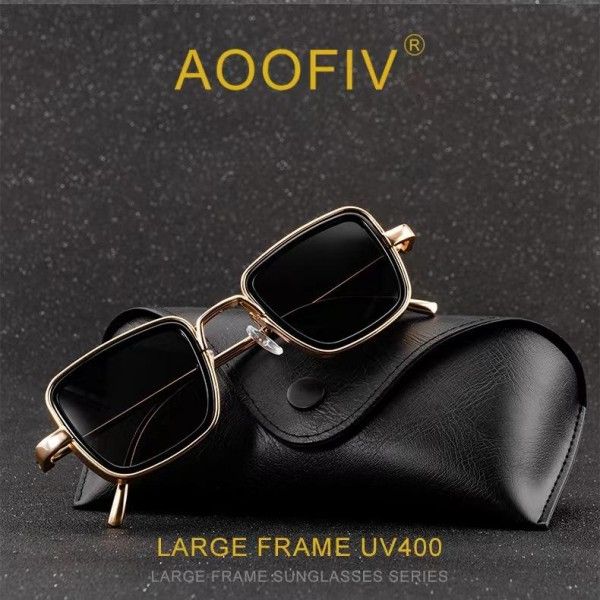 Sunglasses Square Frame Vintage Thick Rim Metal Sunglasses For Men