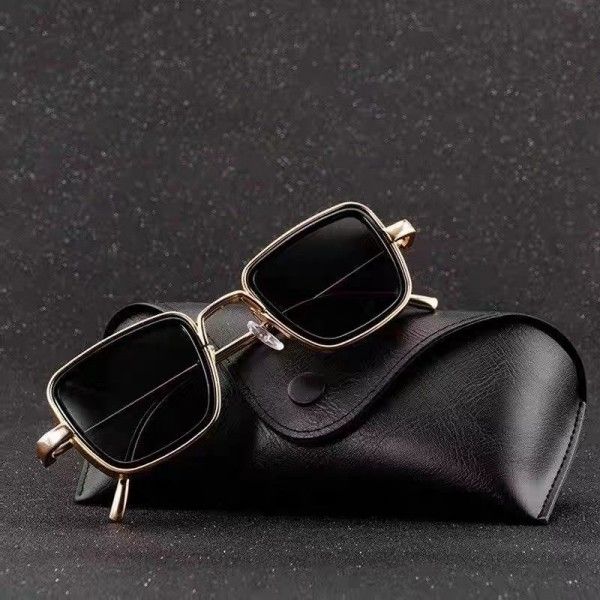 Sunglasses Square Frame Vintage Thick Rim Metal Sunglasses For Men