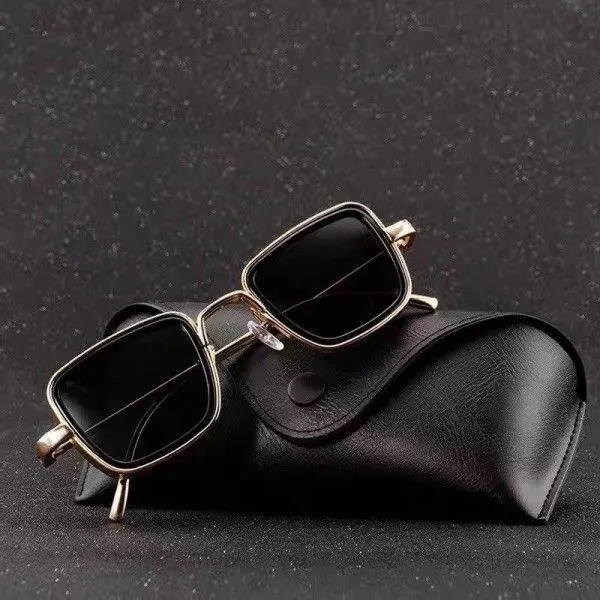 Sunglasses Square Frame Vintage Thick Rim Metal Sunglasses For Men