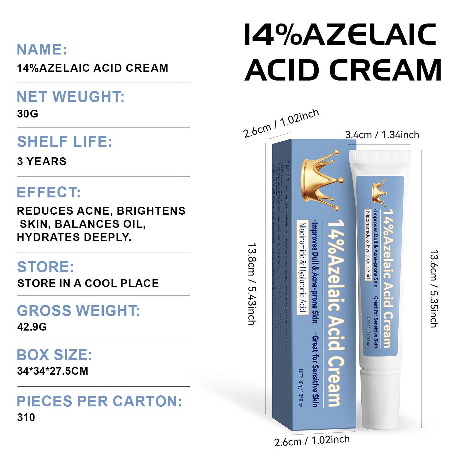Lady Nian Dichloroacetate Cream 30g - Anti-Bacterial And Anti-Acne Skin Care Product