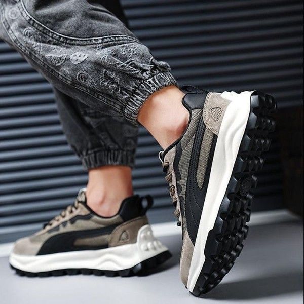 Men's Front Lace-Up Exquisite Workmanship Casual Soft Sole Anti-Slip Wear Breathable Casual Sports Shoes Sneakers