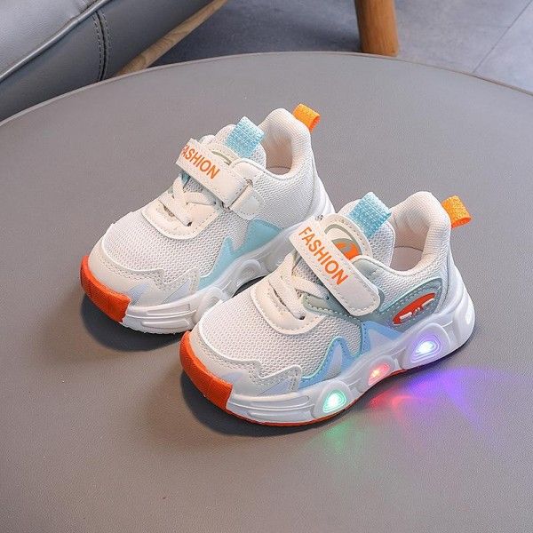 Children's Mesh Breathable Light-Emitting Sports Soft-Soled Non-Slip Toddler Shoes Sneakers