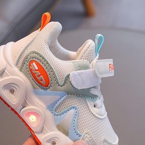 Children's Mesh Breathable Light-Emitting Sports Soft-Soled Non-Slip Toddler Shoes Sneakers
