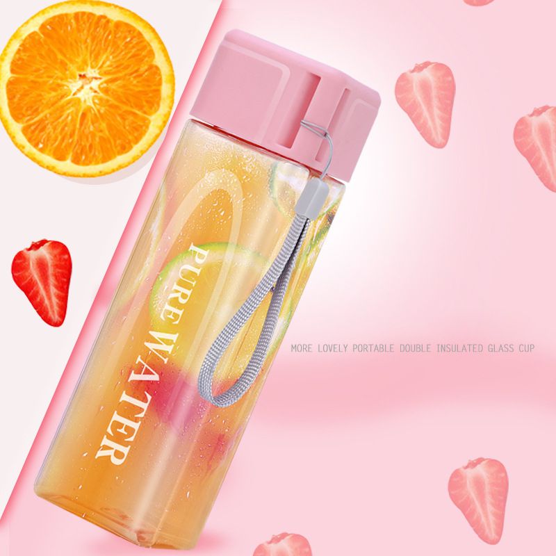 500ml Small Daisy Transparent Plastic Water Bottles PP Creative Frosted Water Bottle Kitchen  Water Bottles