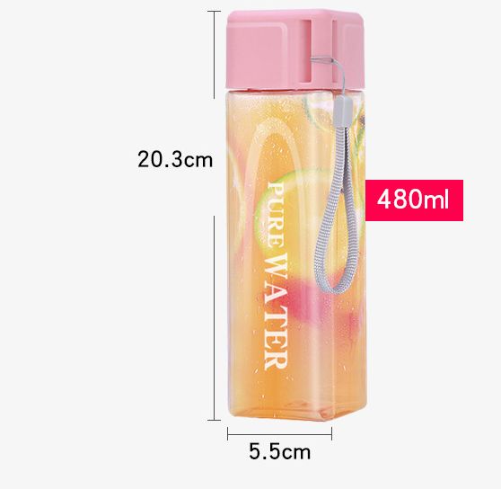 500ml Small Daisy Transparent Plastic Water Bottles PP Creative Frosted Water Bottle Kitchen  Water Bottles