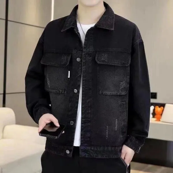 Jackets & Coats  Men's Slim Fit Comfortable Breathable Lapel On The Clothing Cargo Casual Jacket Denim Coat