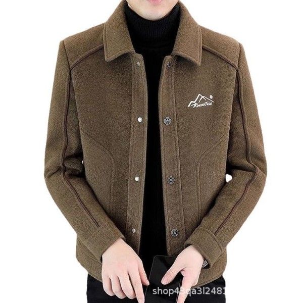 Single-Breasted Fashion Woolen Coat New Tweed Lapel Jacket For Men Jackets & Coats