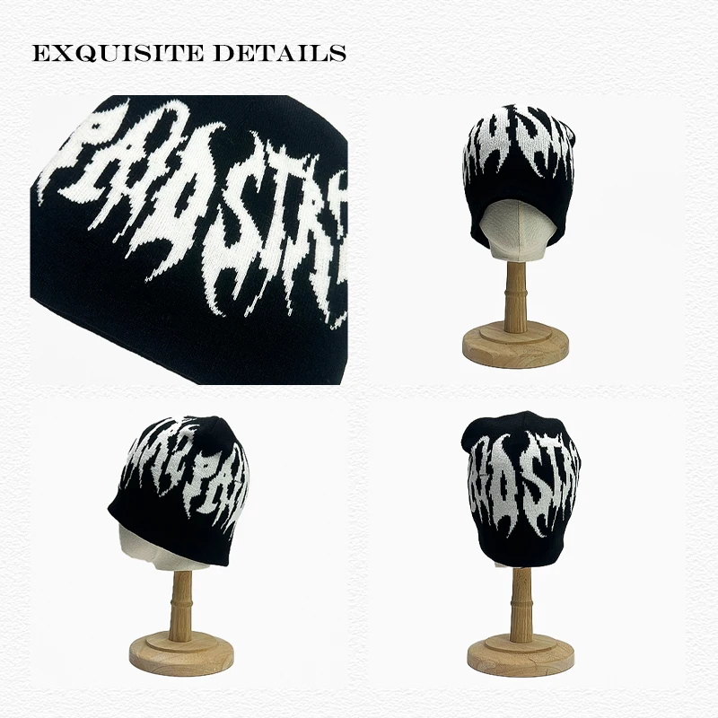 Hip Hop Warm Personal Fashion Outdoor Trend Beanies Versatile Rap ins New Men Women Street Jacquard Flame Letters Knitted Hats