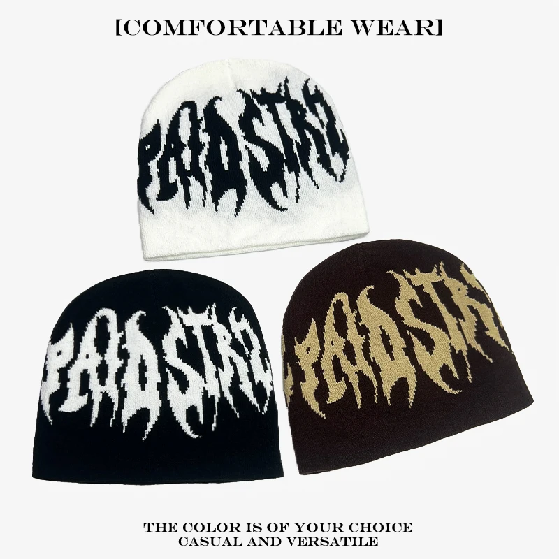 Hip Hop Warm Personal Fashion Outdoor Trend Beanies Versatile Rap ins New Men Women Street Jacquard Flame Letters Knitted Hats