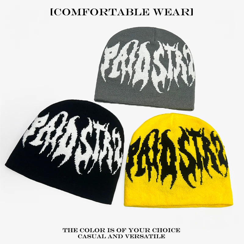 Hip Hop Warm Personal Fashion Outdoor Trend Beanies Versatile Rap ins New Men Women Street Jacquard Flame Letters Knitted Hats
