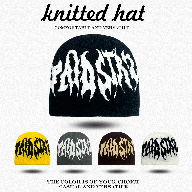 Hip Hop Warm Personal Fashion Outdoor Trend Beanies Versatile Rap ins New Men Women Street Jacquard Flame Letters Knitted Hats