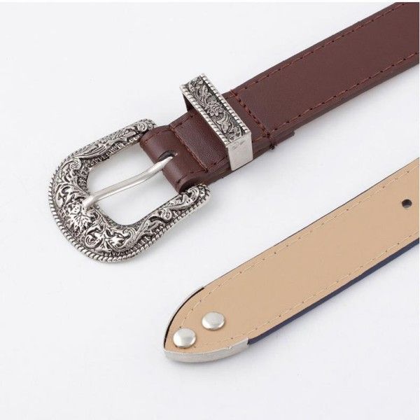 Belts  Ladies Exquisite Workmanship Classic Modern Fashion Simple Fashion Carved Retro Casual Belt