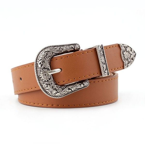 Belts  Ladies Exquisite Workmanship Classic Modern Fashion Simple Fashion Carved Retro Casual Belt