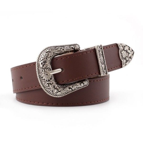 Belts  Ladies Exquisite Workmanship Classic Modern Fashion Simple Fashion Carved Retro Casual Belt
