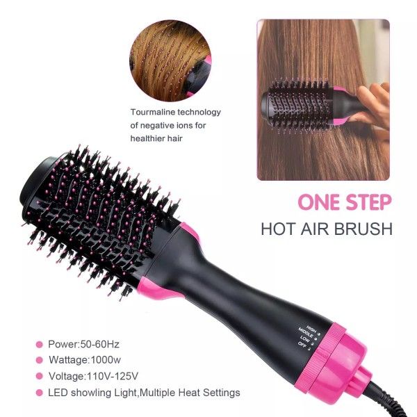 4-In-1 Hot Air Comb Multi-Functional Negative Ion Curly Straight Hair Brush  Hair Brushes