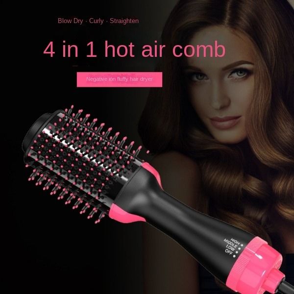 4-In-1 Hot Air Comb Multi-Functional Negative Ion Curly Straight Hair Brush  Hair Brushes