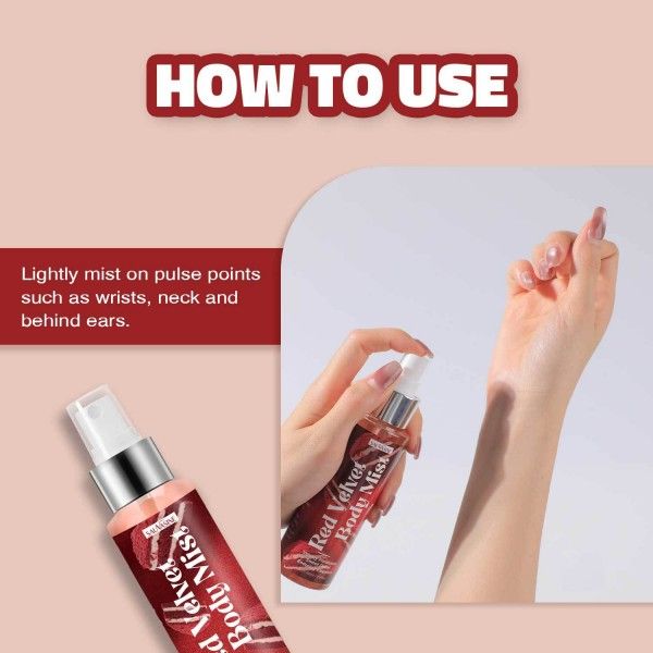 Ladies Long-Lasting Moisturizing Red Velvet Body Spray 100ml