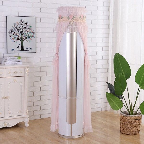 Cylindrical Air Conditioner Cover Lace Fabric Standing Cabinet Air Conditioner Dust Cover For The Living Room