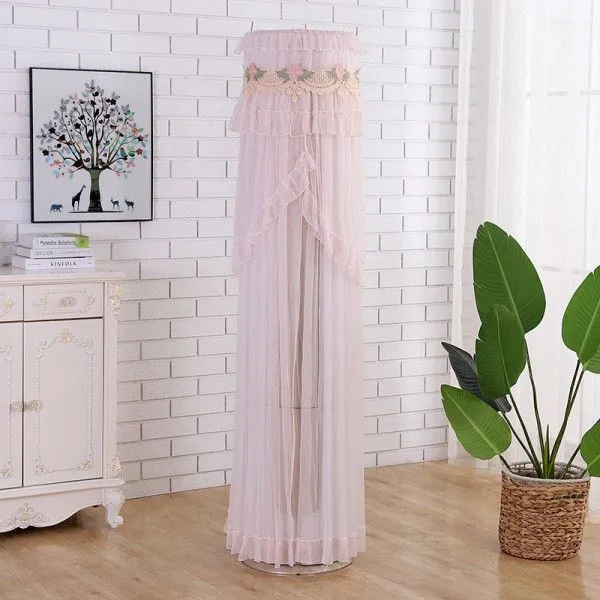Cylindrical Air Conditioner Cover Lace Fabric Standing Cabinet Air Conditioner Dust Cover For The Living Room