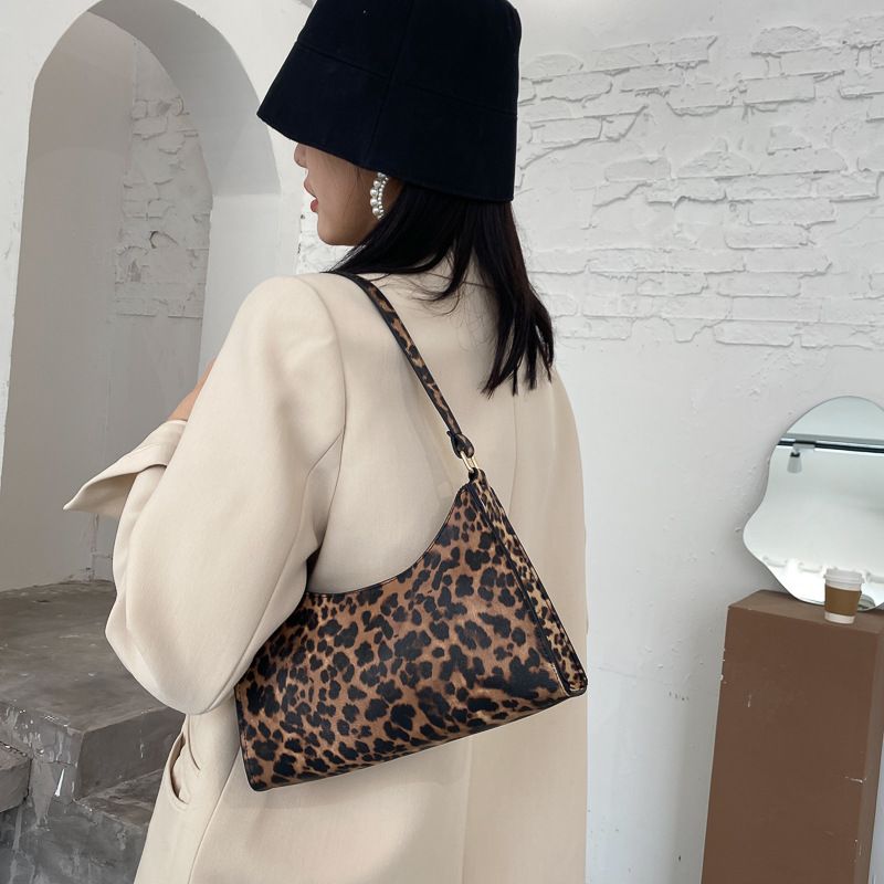 Ladies Exquisite Workmanship Shopping Commuter Leopard Print Retro Texture Single Shoulder Niche Design Bag  Shoulder Bags