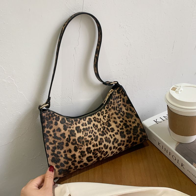 Ladies Exquisite Workmanship Shopping Commuter Leopard Print Retro Texture Single Shoulder Niche Design Bag  Shoulder Bags