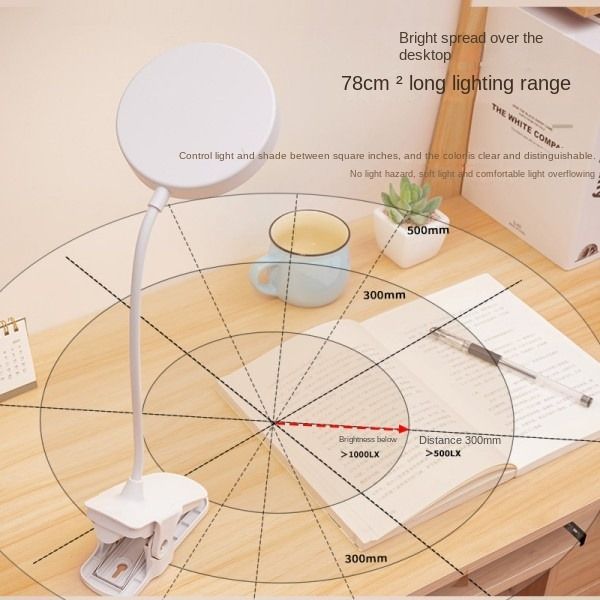 Led Eye Protection Clip Desk Lamp Dormitory Learning Charging Night Light Bright Enough Table Lamps