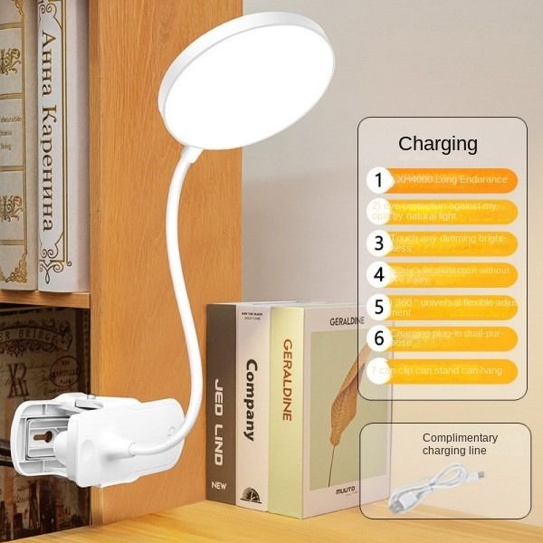 Led Eye Protection Clip Desk Lamp Dormitory Learning Charging Night Light Bright Enough Table Lamps