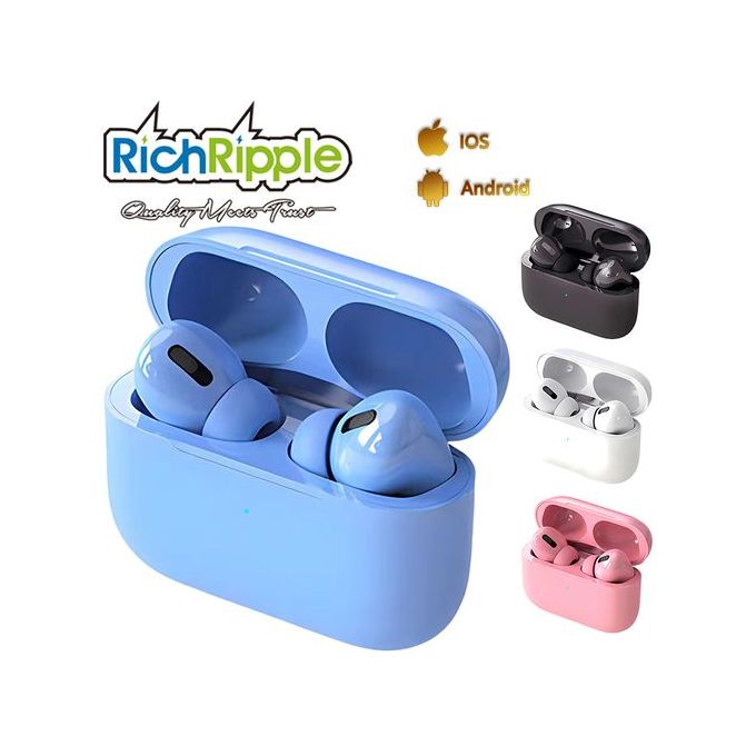 RichRipple Pro3 Bluetooth Headsets Wireless Pods Pro Earpods Earphones - Blue