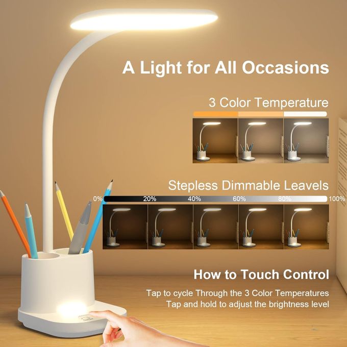 Mythco Rechargeable Night Light Study Lamp Desk Led Table Lamp