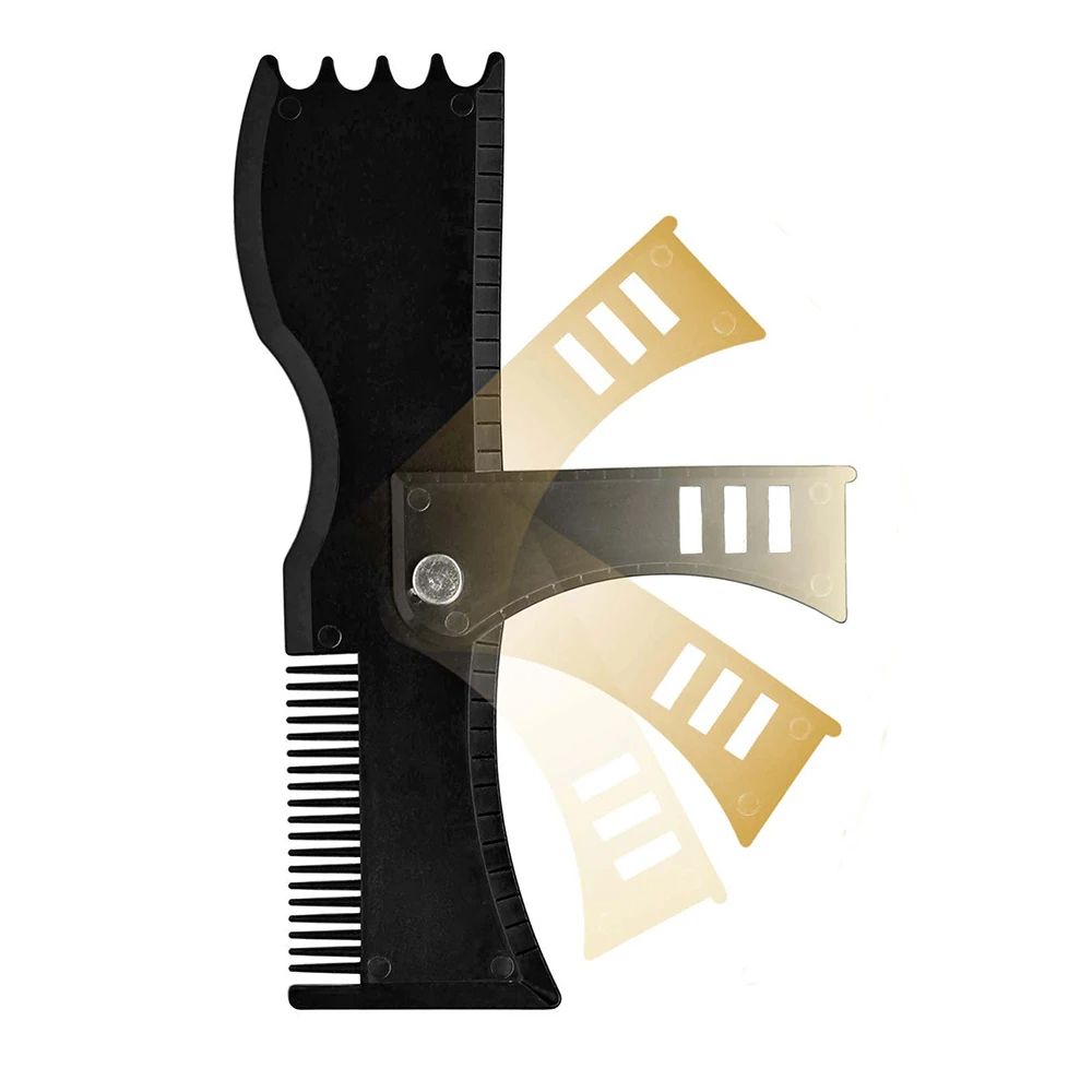 1PCS Beard Shaping Styling Template PLUS Beard Comb All-In-One Tool ABS Comb for Hair Beard Trim Template High Quality