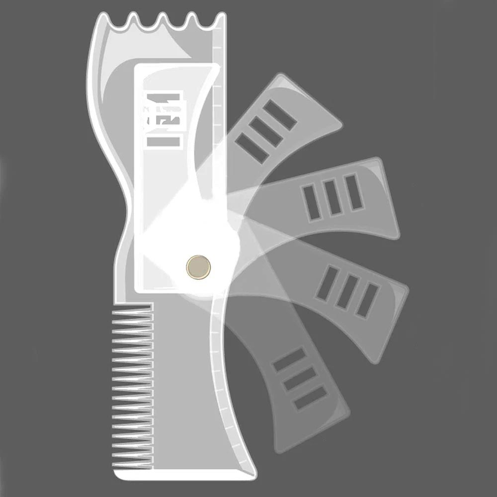 1PCS Beard Shaping Styling Template PLUS Beard Comb All-In-One Tool ABS Comb for Hair Beard Trim Template High Quality