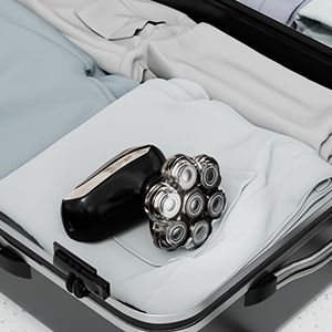 Men's Electric Bald Razor 5-in-1 Bald Men's Head Shaver IPX7 Waterproof with 7 Rotating Shaver Heads Nose Hair Sideburn Trimmer Type C Rechargeable Grooming Set